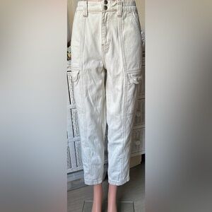 Pacsun Utility Cargo pants High Waisted in off white color Size 25